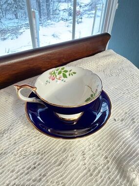 Vintage Aynsley Cobalt Tea Cup and Saucer